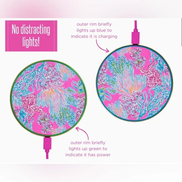 Lilly Pulitzer Wireless Charging Pad, Seaing Things - Picture 3 of 4